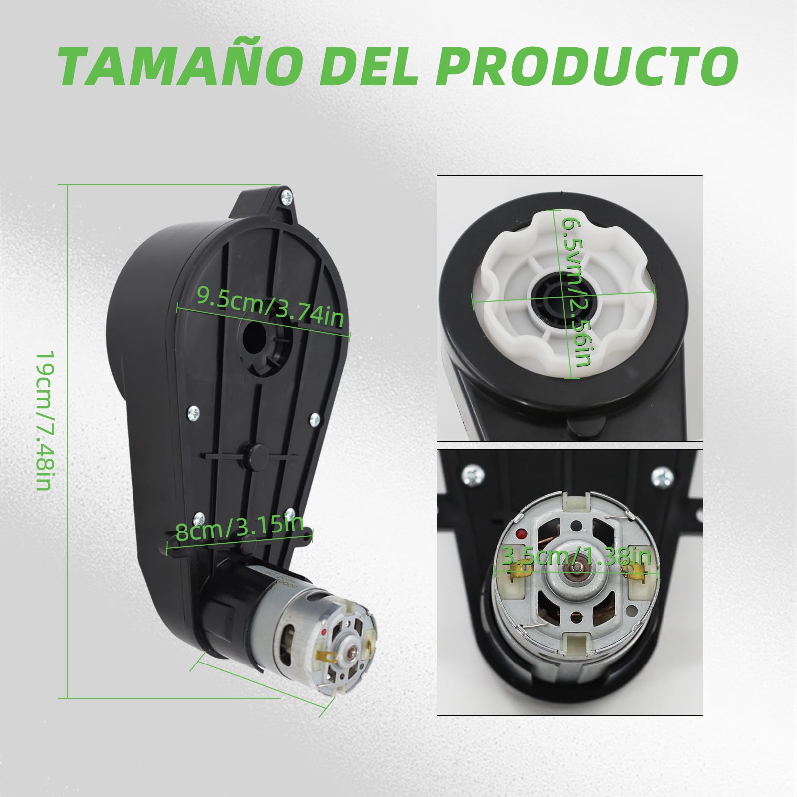 Motor de accionamiento para niños 24 V 40000 RPM RS555 – Juego de 2 motores de accionamiento de repuesto para niños vehículos eléctricos, coche infantil, vehículos de juguete (negro)