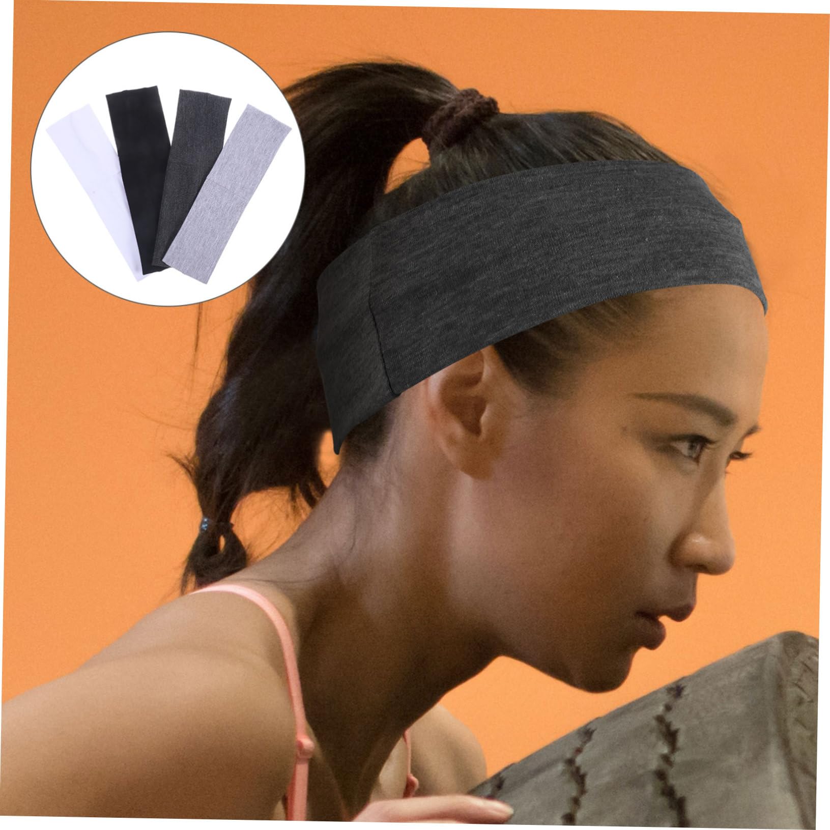 BESTYASH Fasce Elastiche per Chioma da Donna, 16 Pezzi, Larghe e Leggere, in Poliestere e Spandex, per Yoga e Sport