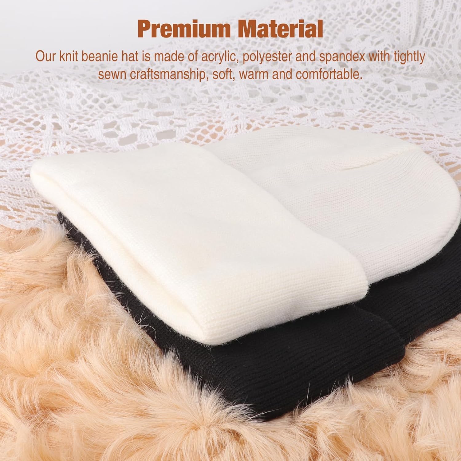 Womens Satin Lined Knit Beanies Hat Warm Silk Lined Winter Hat for Women Men Soft Slouchy Cuffed Unisex Skull Cap - Image 4