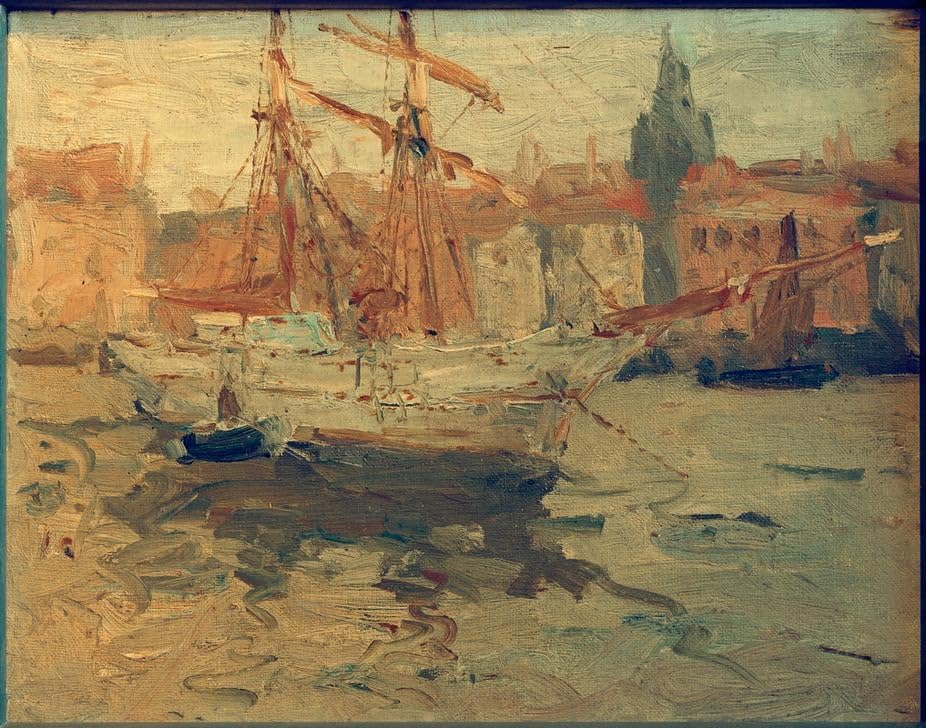 Impression d'art Port italien Sail Saver Leonhard Sandrock tableau décoration murale 60x90
