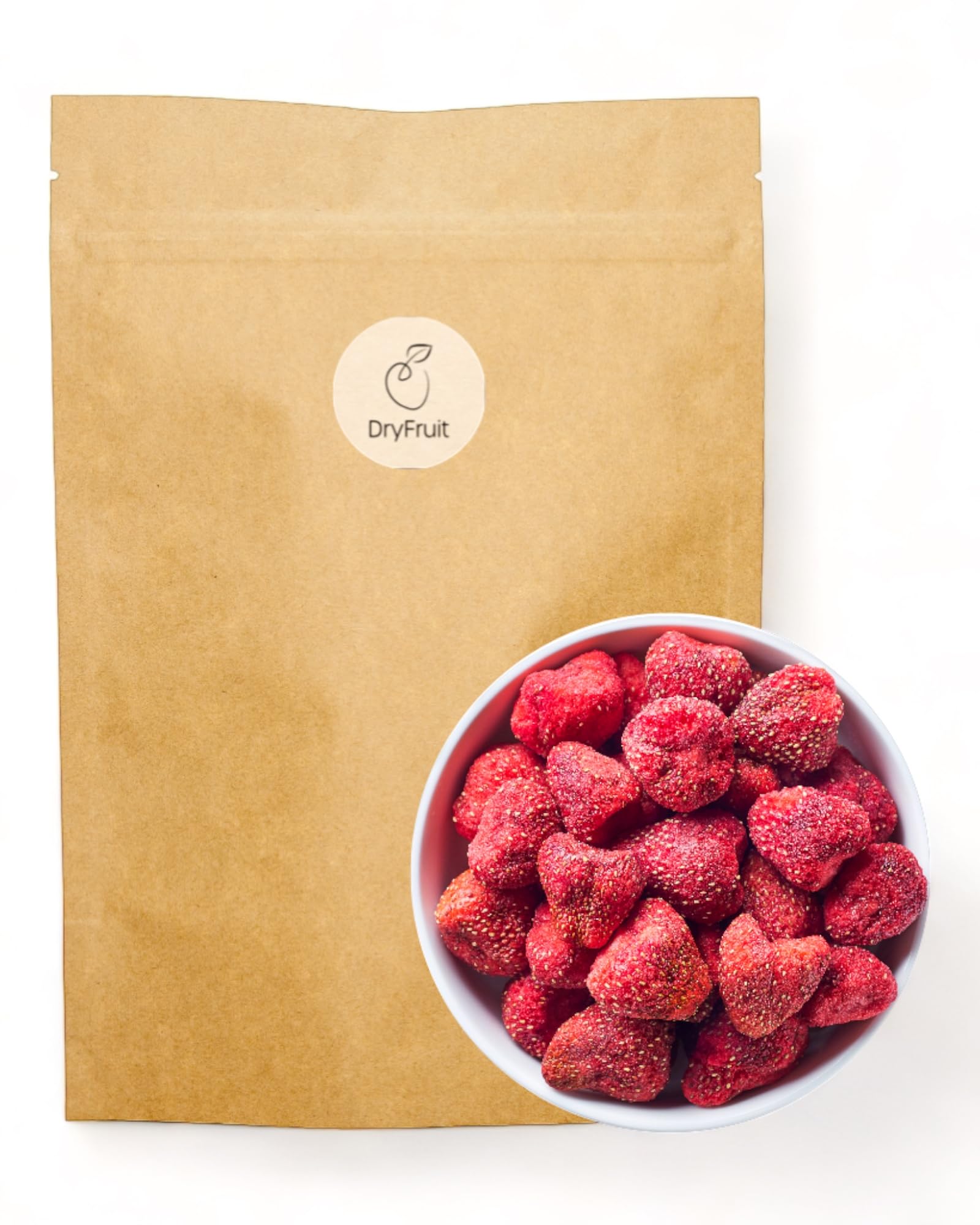 Dry-Fruit - Erdbeeren gefriergetrocknet 1 KG | Jumbo | ohne Zusätze, ohne Farbstoffe - naturbelassen | gefriergetrocknete Früchte | ideal als gesunder Snack, im Smoothie oder Müsli