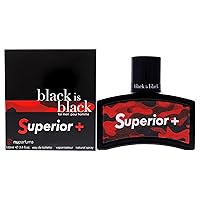 Vista 1 de NU Parfums Black Is Black Superior Plus - Eau de Toilette en espray para hombre, 3.4 onzas
