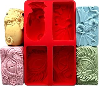 Dragon Silicone Mold Set of 4 Designs for SOAP Making Candle Resin Plaster Dragon Eye Egg