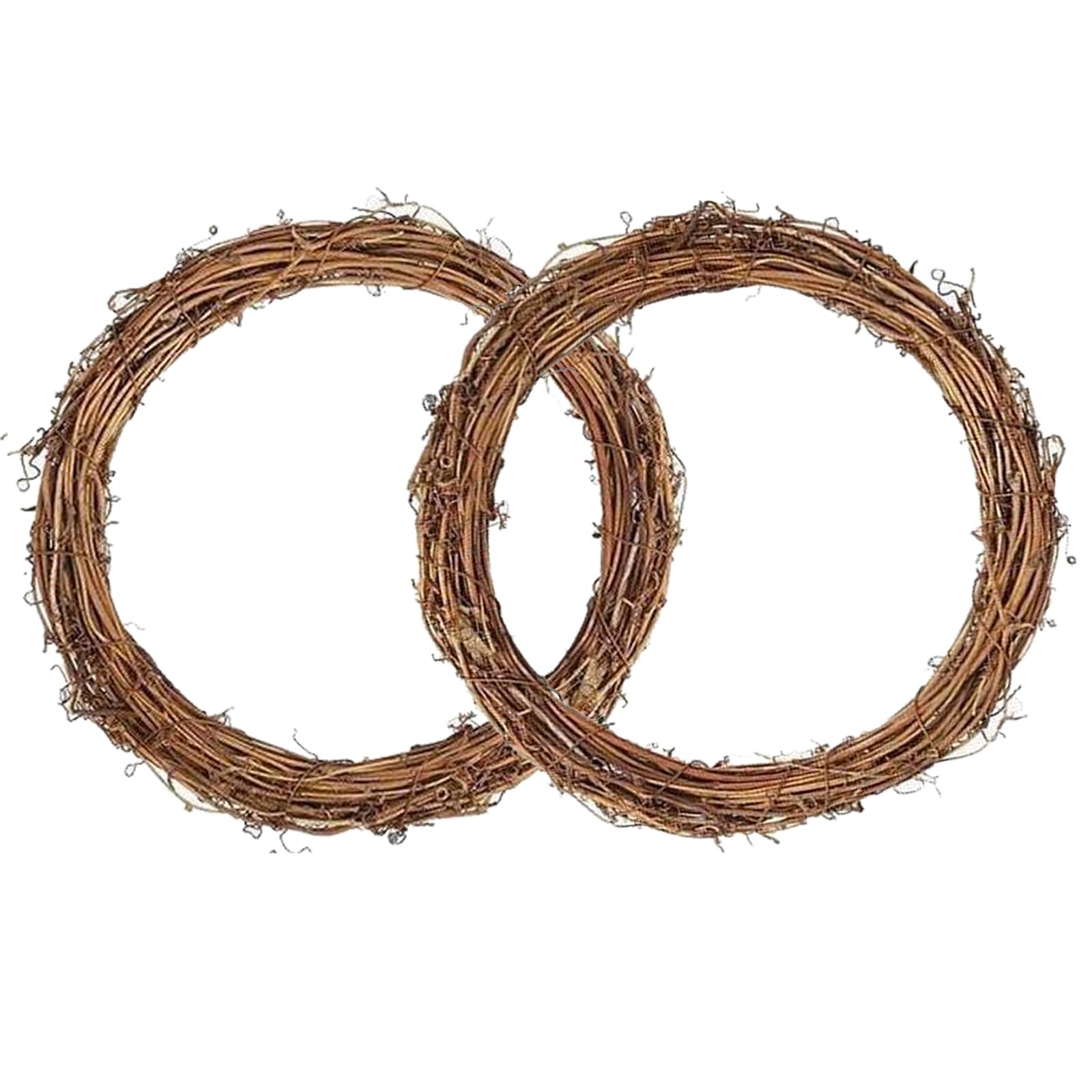 2 Pack Christmas Wreath 30cm Christmas Rattan Wreath Base Hand-woven Round Wreath Frame for Christmas Halloween Thanksgiving Door Wall Decor