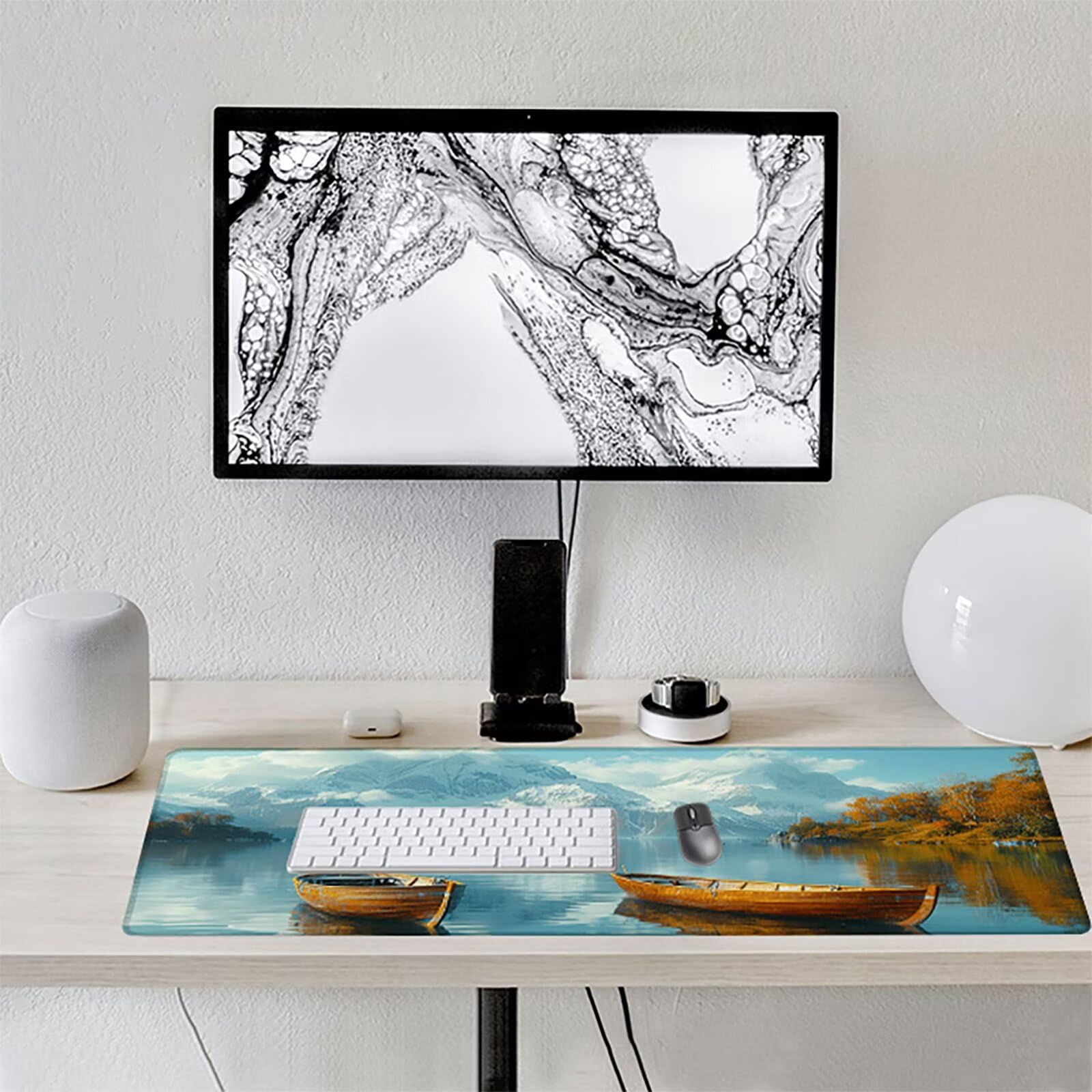 Paisaje Alfombrilla Ratón Gaming XXL 1500 x 800 mm, Alfombrilla Gaming Azul Mousepad con Base de Goma Antideslizante Impermeable Desk Mat para Teclado y Raton Accesorios Gaming, Regalos de Hombre B-4