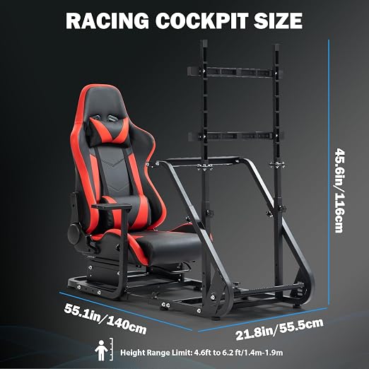 Anman Cockpit Simulador de Carrera con Soporte de Monitor miniatura 6