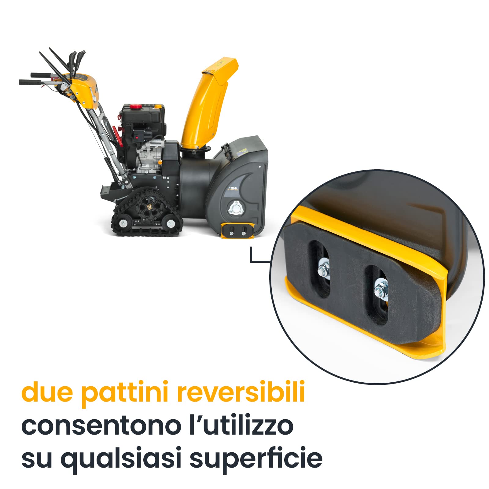 STIGA Spazzaneve ST 5266 P TRAC a due stadi - motore a scoppio da 302 cc, ampiezza di lavoro di 66 cm, trazione cingolata, impugnatura riscaldata, luce a LED