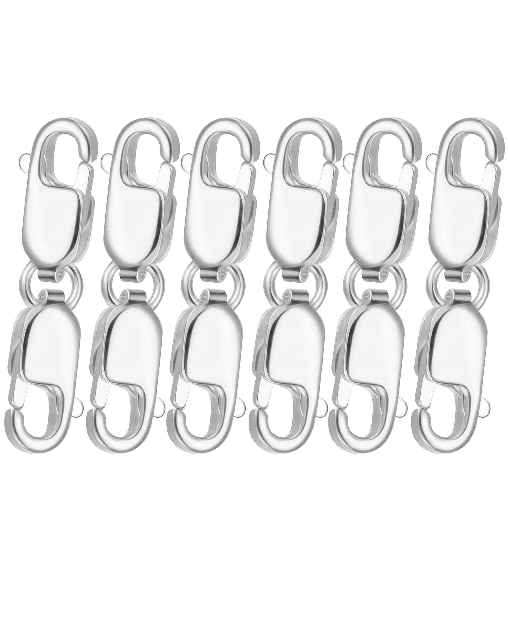 Clysoru Double Lobster Clasps and Closures Grade A 316 Stainless Steel Lobster Claw Clasps Gold and Silver for Necklace Bracelet Jewelry Making DIY Craft Made in Italy.