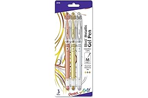 Pentel Slicci Tri-Color Rose Gold Gel Pen Pack (3-Pack, 0.8 mm)
