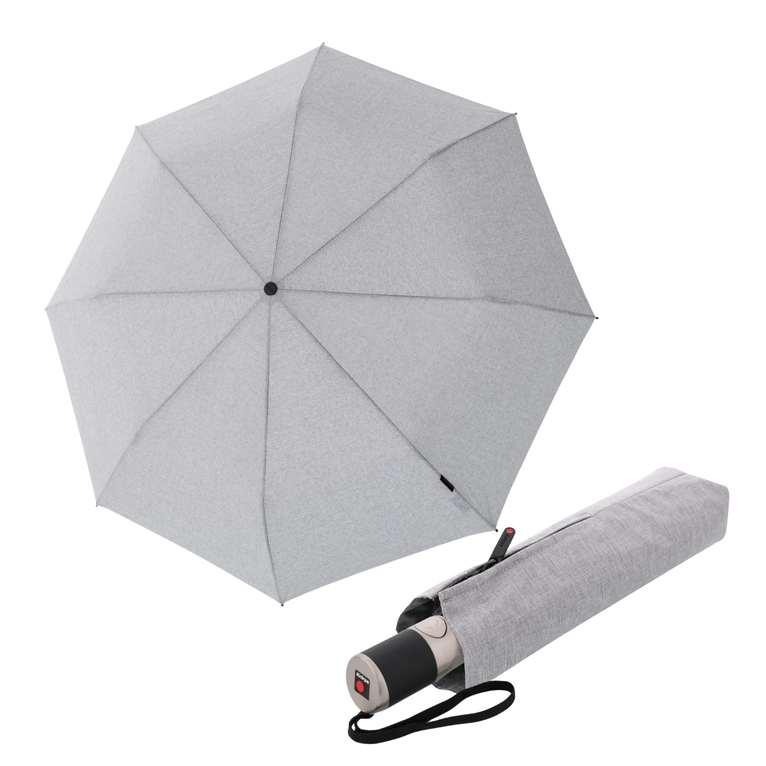 Knirps C.241 Automatic Rain Umbrella, Vegan Leather Handle, Melange Black