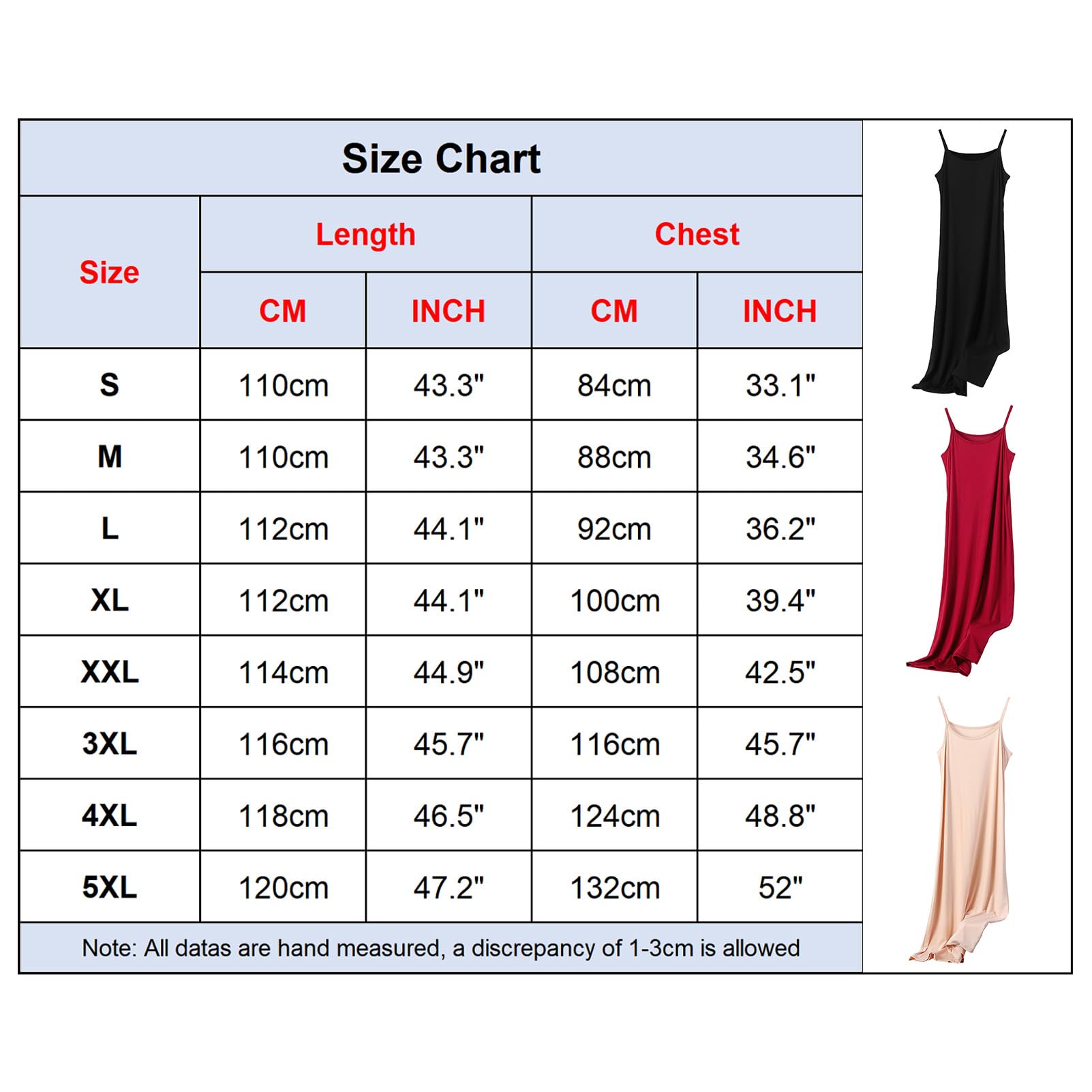 Femme Grande Taille Fond de Robes Longue avec Bretelles Jupon sous Robe Chemise de Nuit sans Manches (S-5XL)