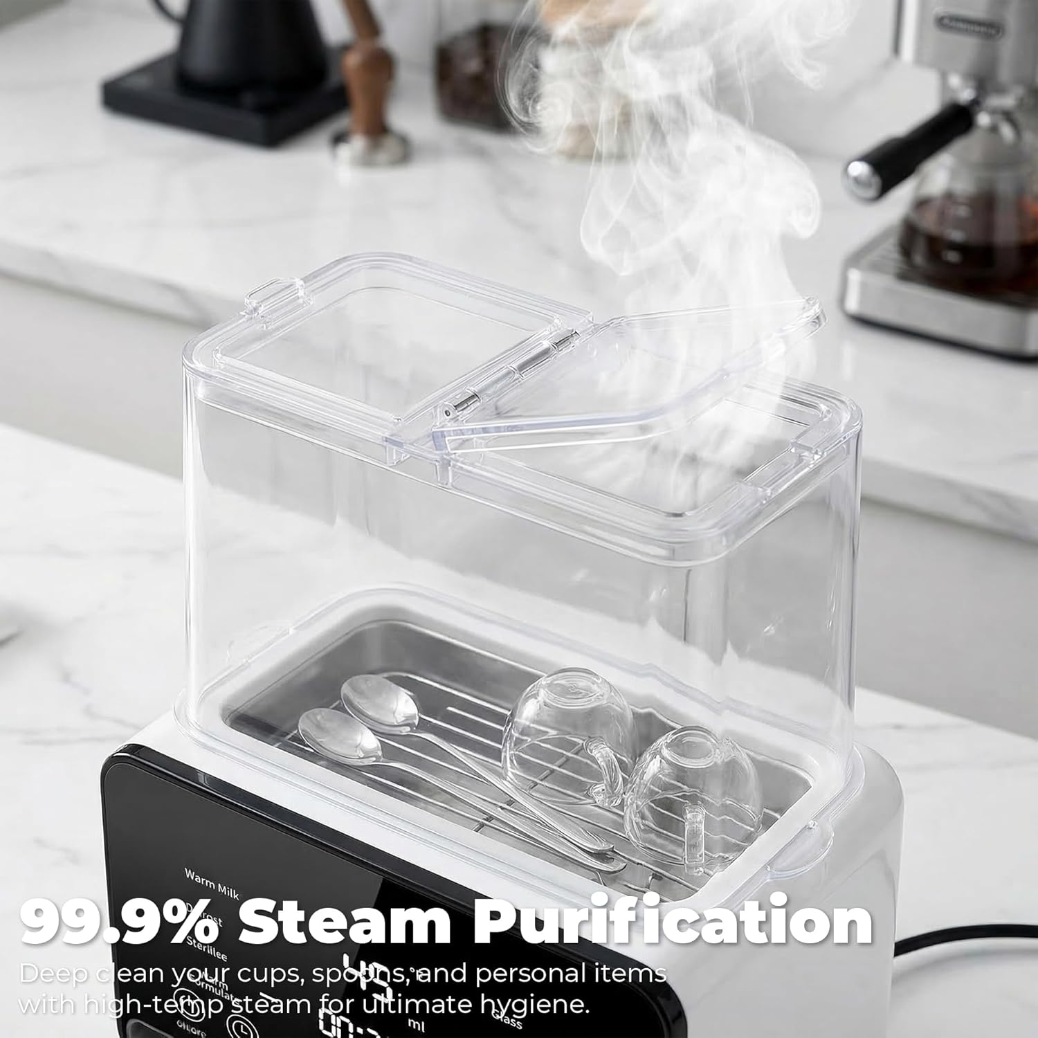 Double Bottle Warmer, Portable Water Milk Warmer, Bottle Warmer Sterilizer with Intelligent Temperature Control, Timer, and LED Display, 48H Keep Warm, Multi-Functional for Milk Egg