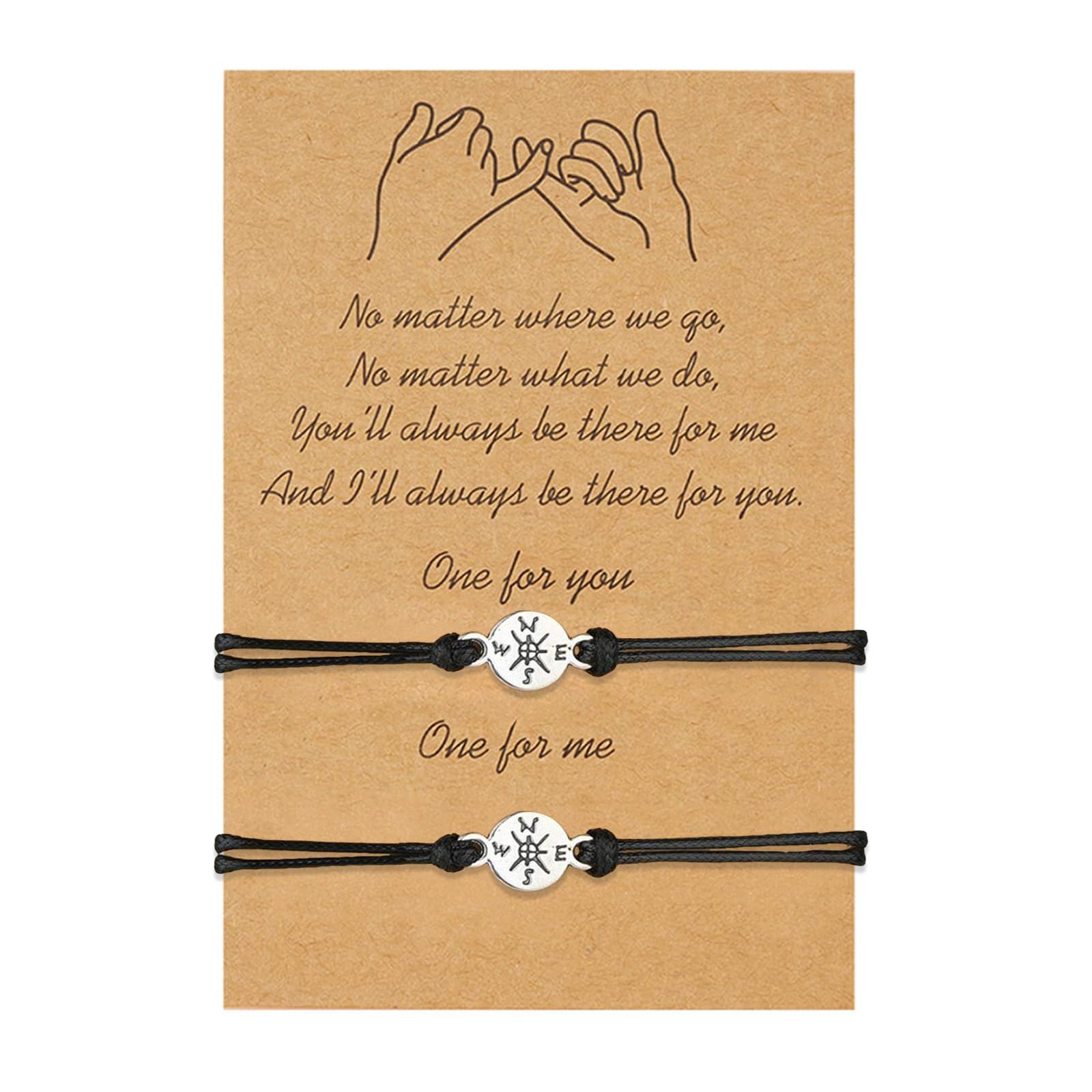 BOCHOI Pinky Promise Distance Matching Bracelets for Couples Best Friend