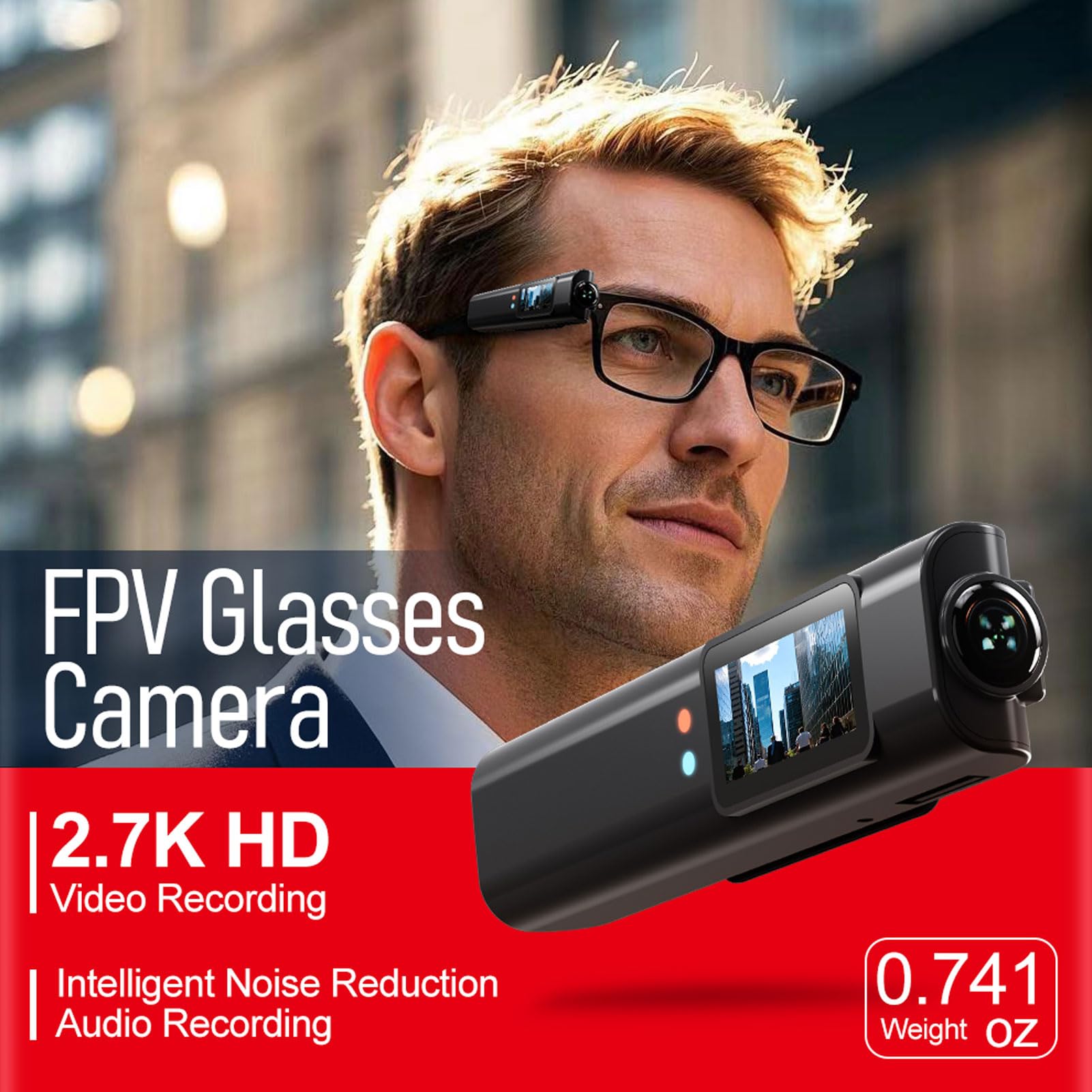 Asixxsix 2,7K FPV-Brille, Kamera-Videobrille