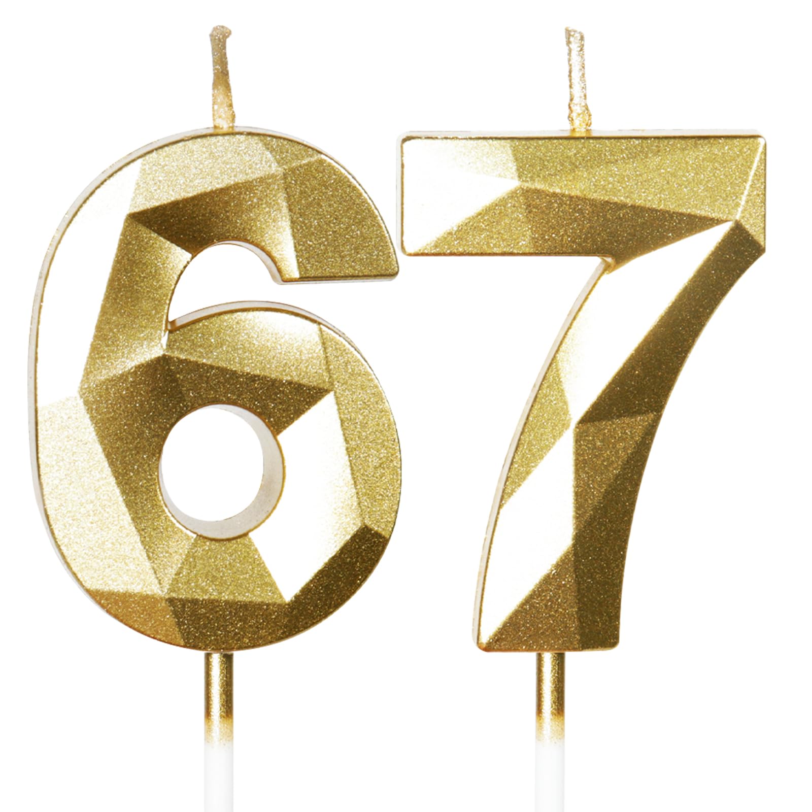 Yiran 50th Birthday Candles, Gold Number 50 Happy Birthday Candles, Cake Topper Decorations for Birthday Party, Wedding Anniversary Celebration Supply — view 148