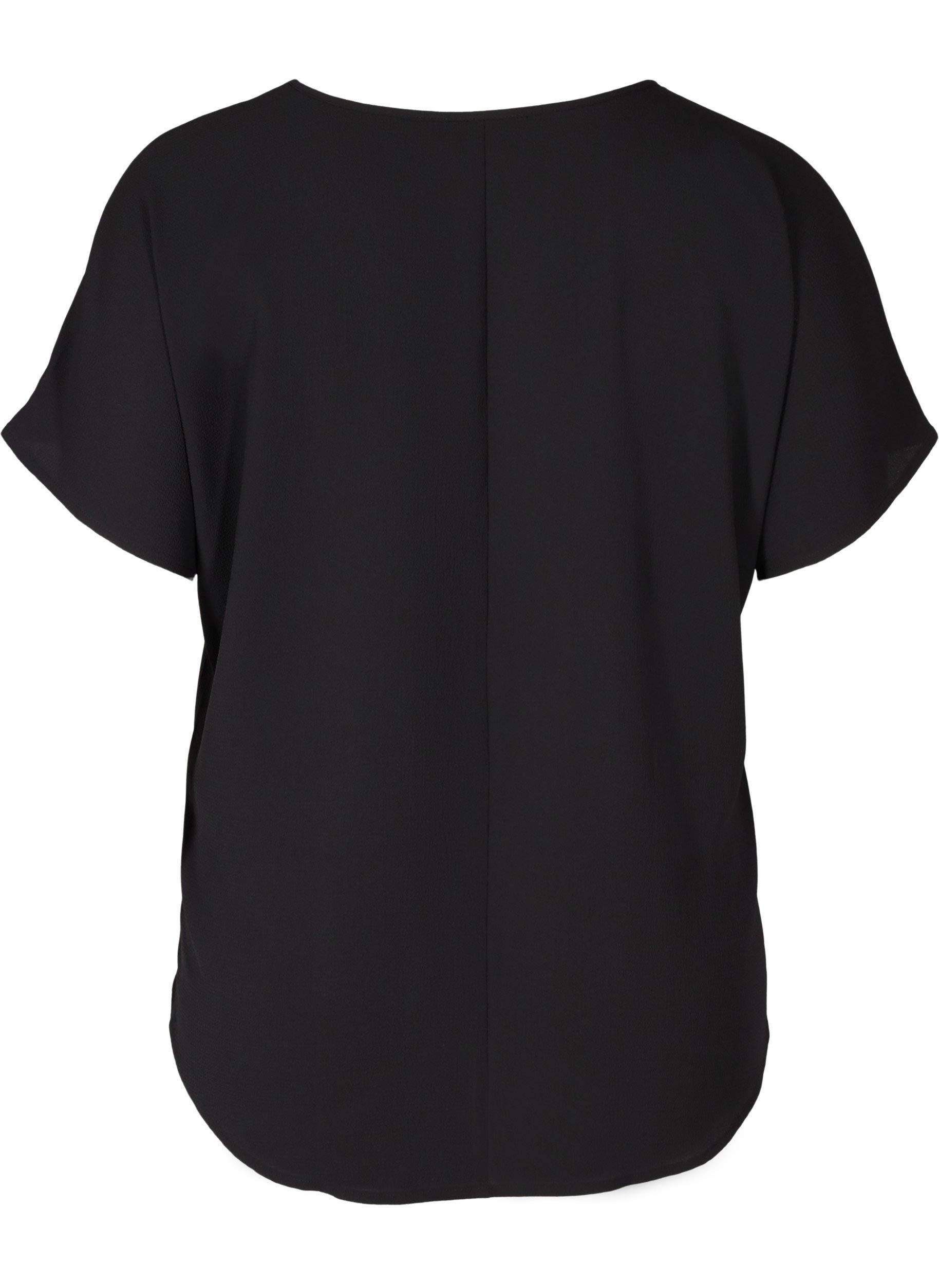 Zizzi Bluse Große Größen Damen - Kurzarm Tunika mit Rundhalsausschnitt - Elegante Plus Size Kleidung für den Sommer - Curvy Mode Damen Größe 45-56