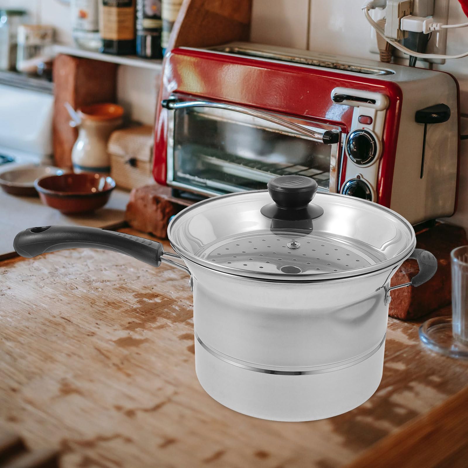 Pentola Multiuso in Acciaio Inox Manico Singolo e Cestello