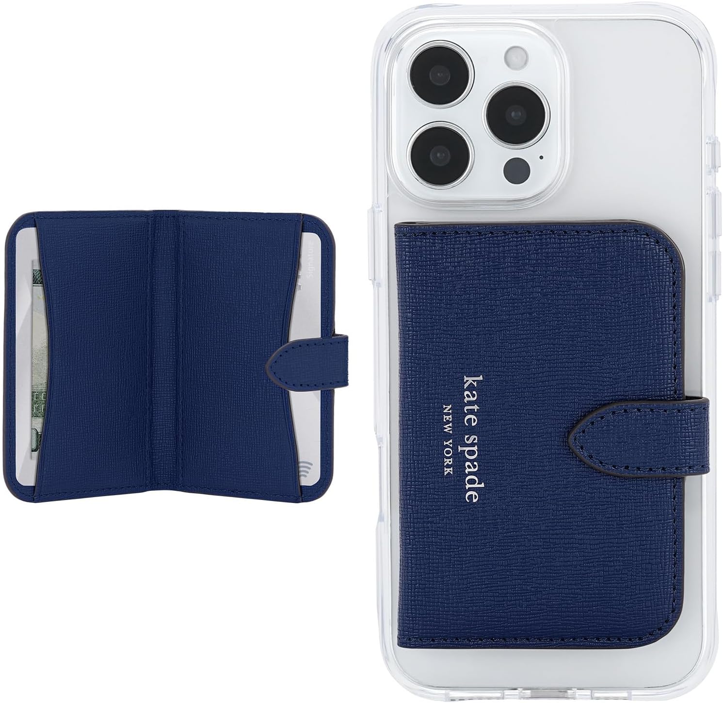 kate spade new york Morgan Magnetic Phone Wallet/Card Holder – Compatible with MagSafe Phones and Cases – Navy