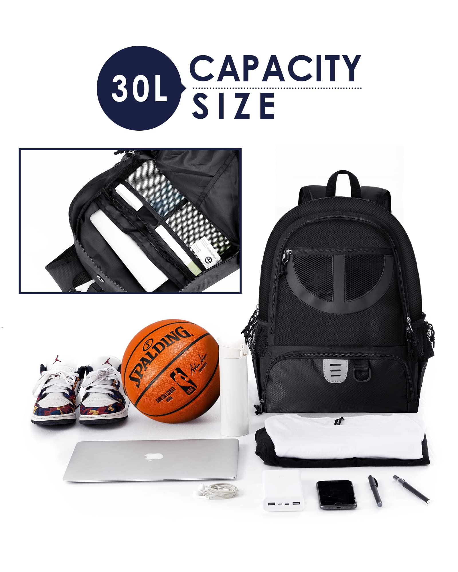 TRAILKICKER Basketballtasche aus Netzstoff, für Sport, Volleyball, Fußball, mit Ball- und Schuhfach, für Jungen, Mädchen, Herren, Damen, Ballausrüstung, Tasche, alle Sportstätten