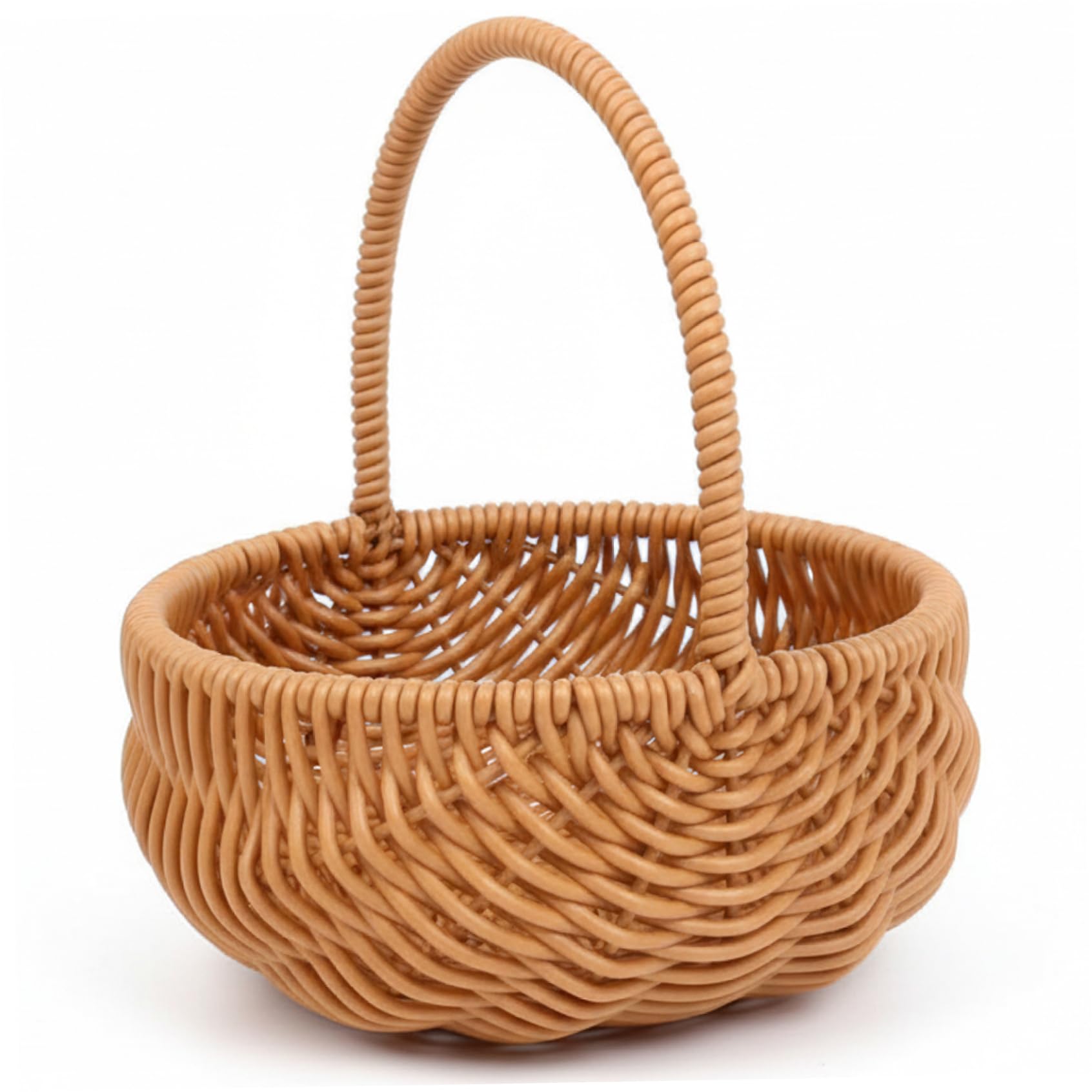 Wicker Easter Basket, Handwoven Small Basket, with Handle, for Easter Egg Hunt, Gifting Flowers and Storage, Home Decor
