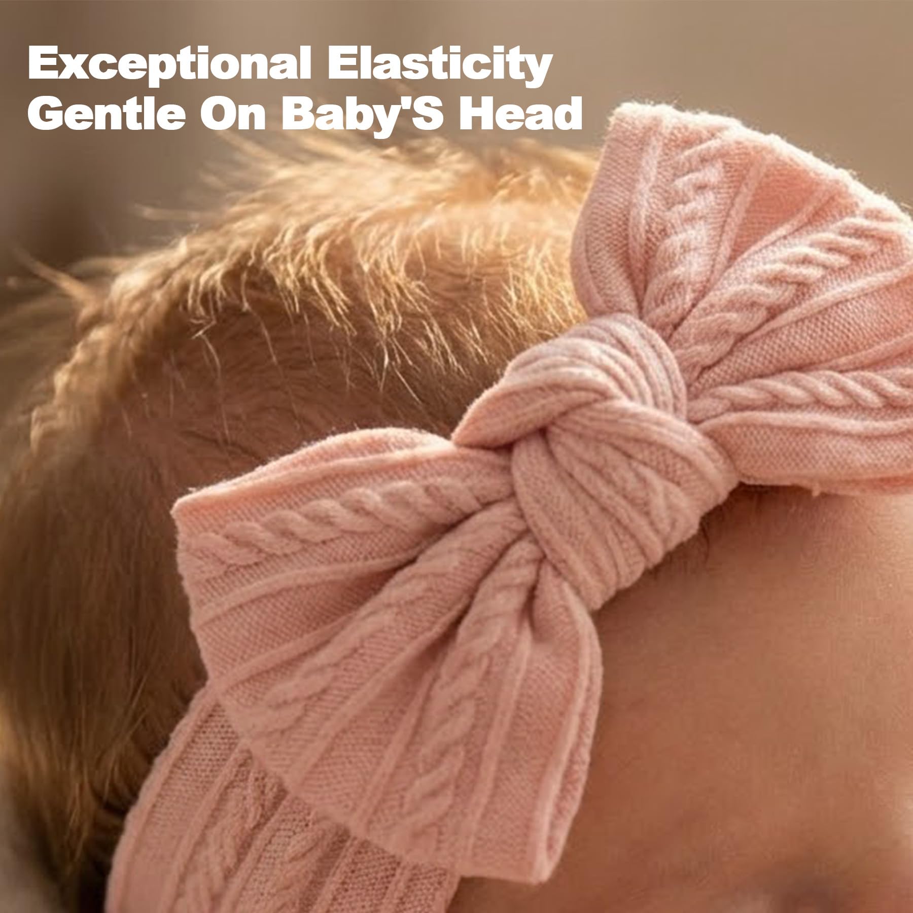 2 Pièces Bandeau Bébé Fille, Accessoire Cheveux, Serre-Tête, Arc Élastique, Coffret Cadeau - Blanc, Rose