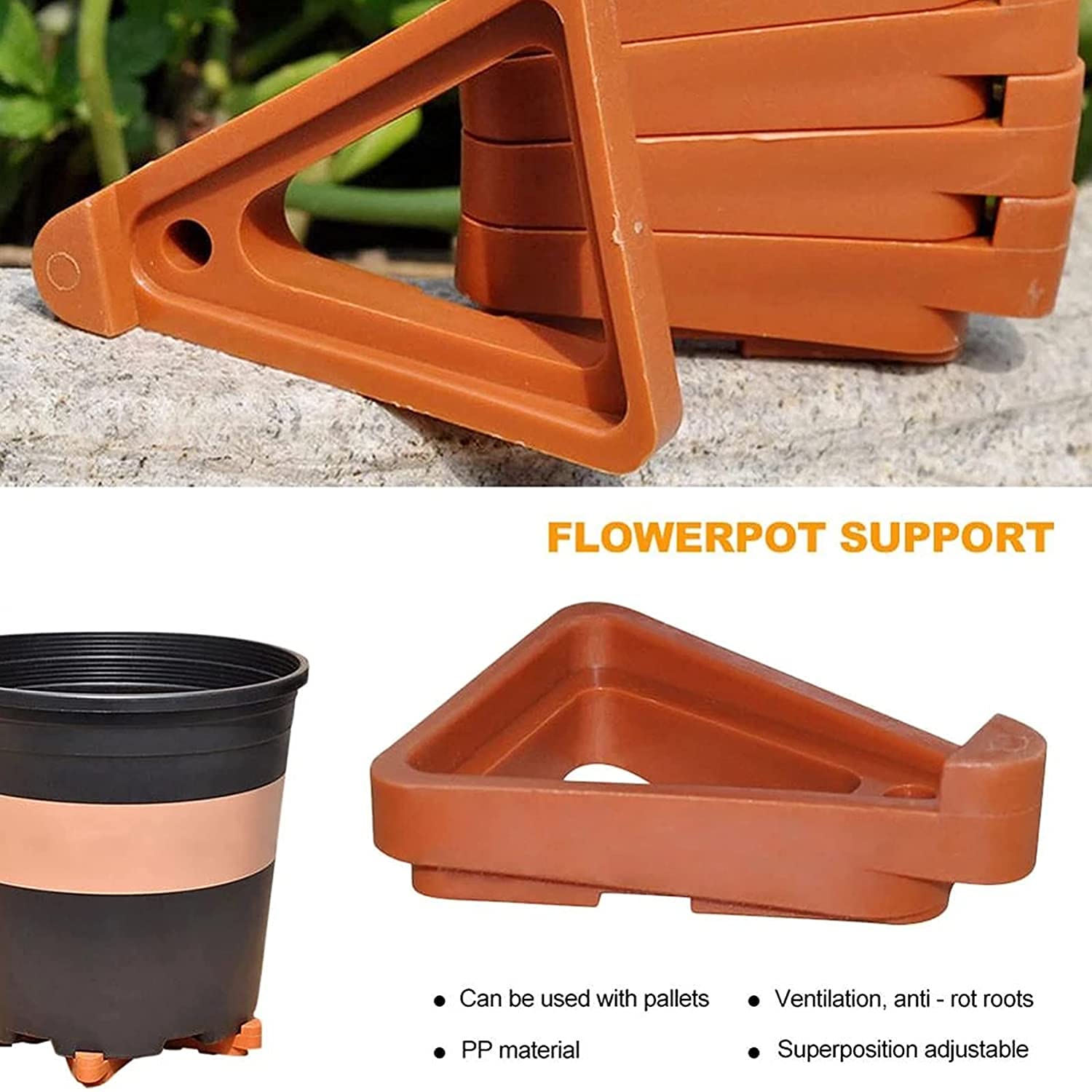 12x Blumentopffüße Aus PP – Unsichtbare Erhöhung Für Bessere Drainage
