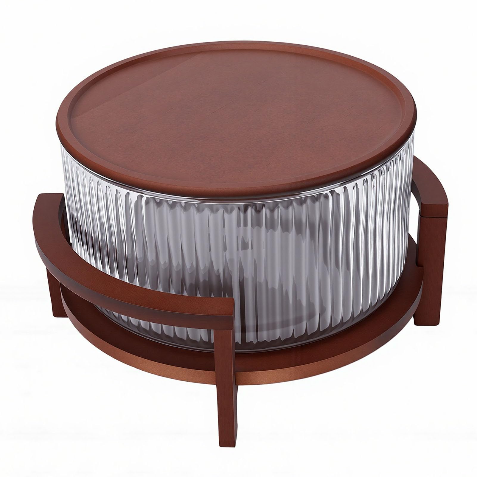 Bewinner Ensaladera de Vidrio a Prueba de Calor con Soporte y Tapa de Madera - Cuenco para Servir Frutas de Gran Capacidad de 4,3 L para Cenas en Casa, Reuniones, Uso Versátil