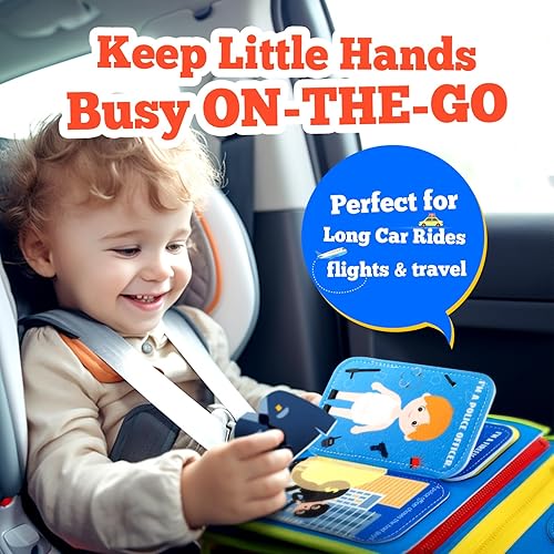 Miniatura 7 de ULOVEME Montessori - Tabla de actividades para niños pequeños de 2 a 4 años, tabla sensorial con actividades educativas para aprender habilidades