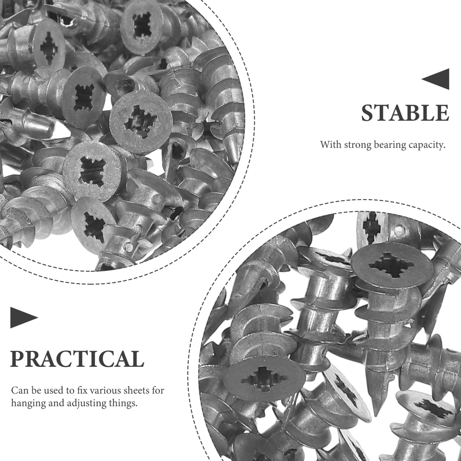 SOLUSTRE Drywall Anchor Kit 100pcs Wall Anchors Screws Heavy Duty for Hanging Wall Art Picture Frames and Dec