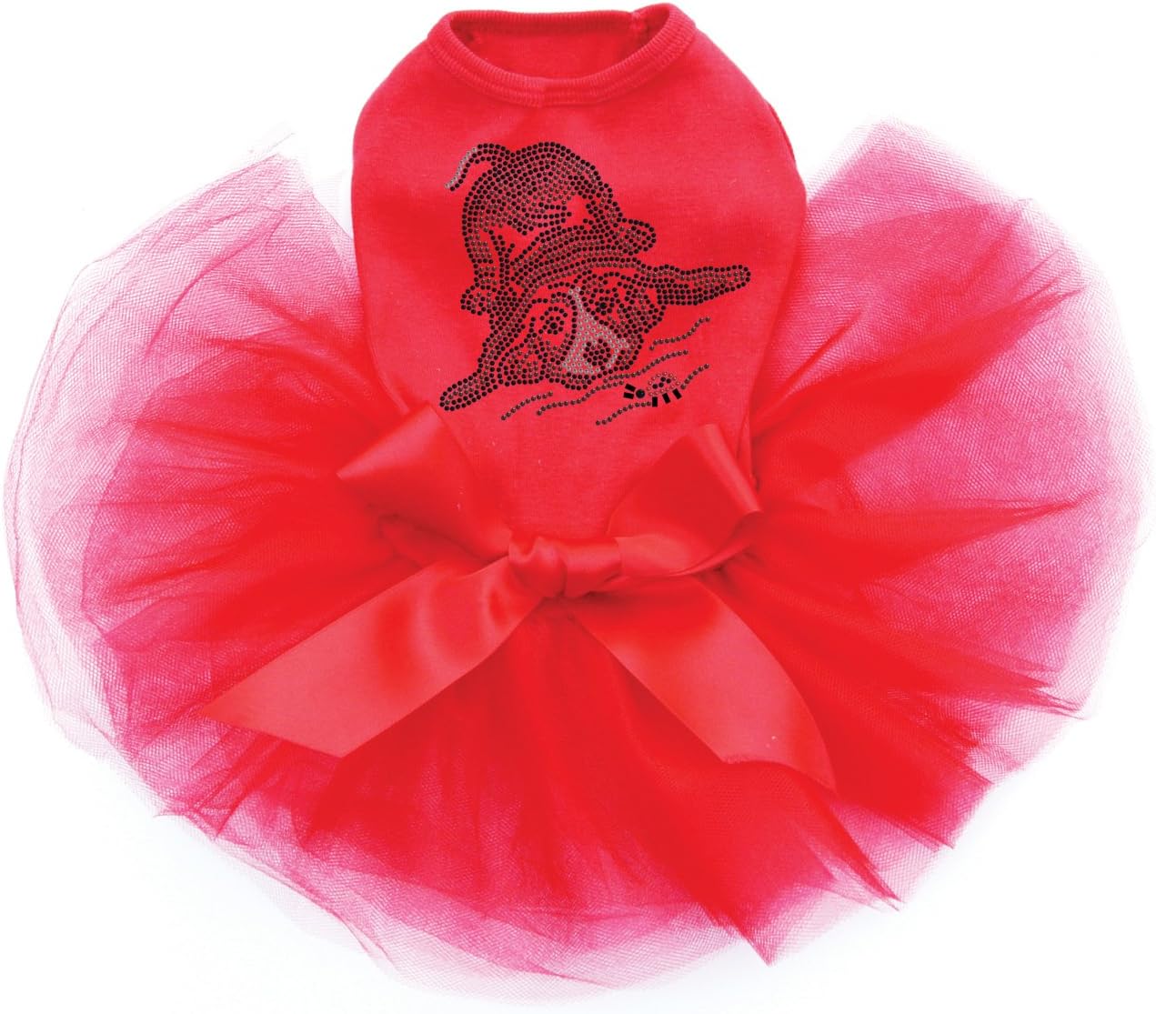 Puppy with Lady Bug Bling Rhinestone Dog Tutu Dress, 3XL Red