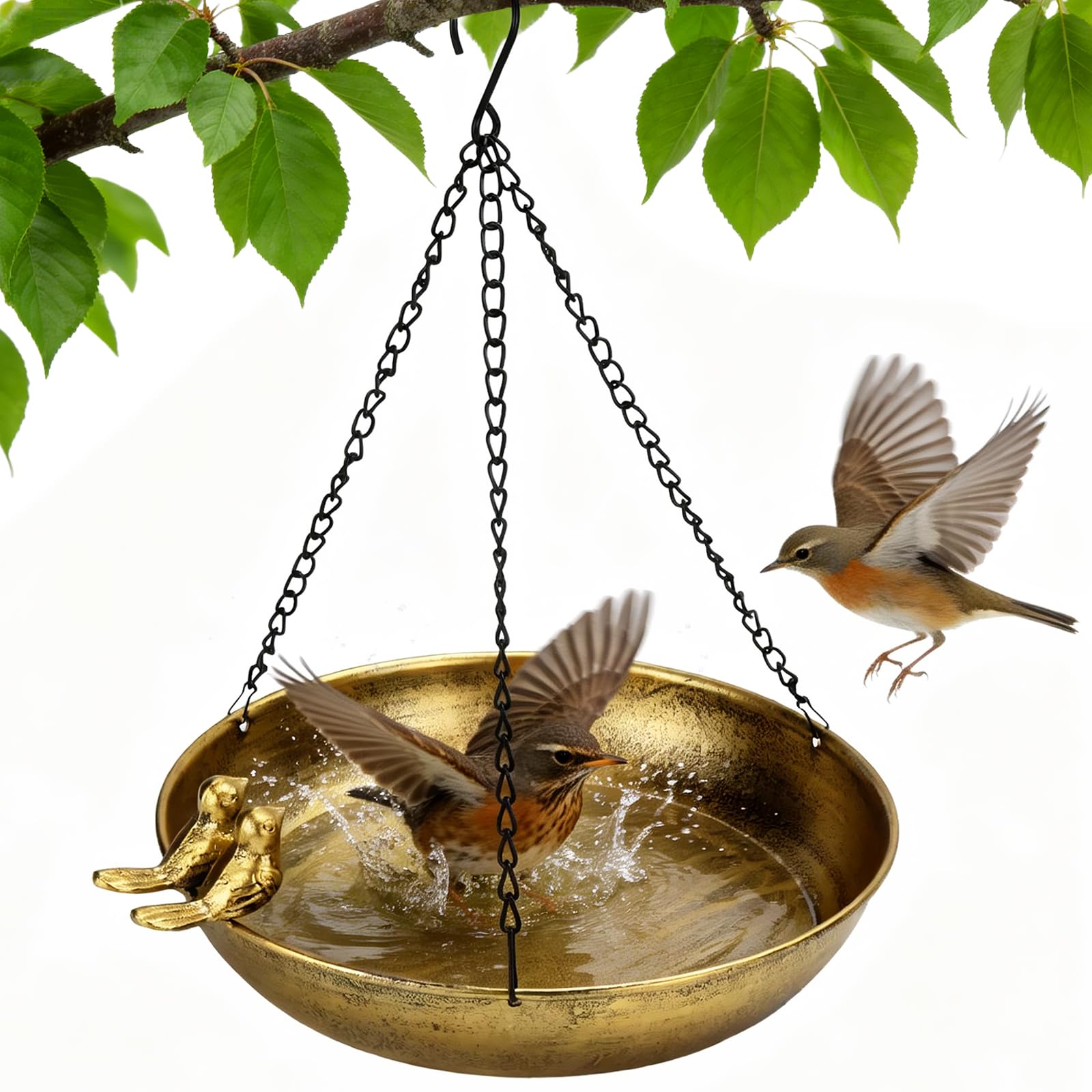 Vogeltränke Hängend Vogeltränken Winterfest Metall Wassertränke für Vögel Balkon Vogelbad für Garten Trinkschale Vögel Bird Bath Vogelwassertränken Futterspender Vögel für Wildvögel