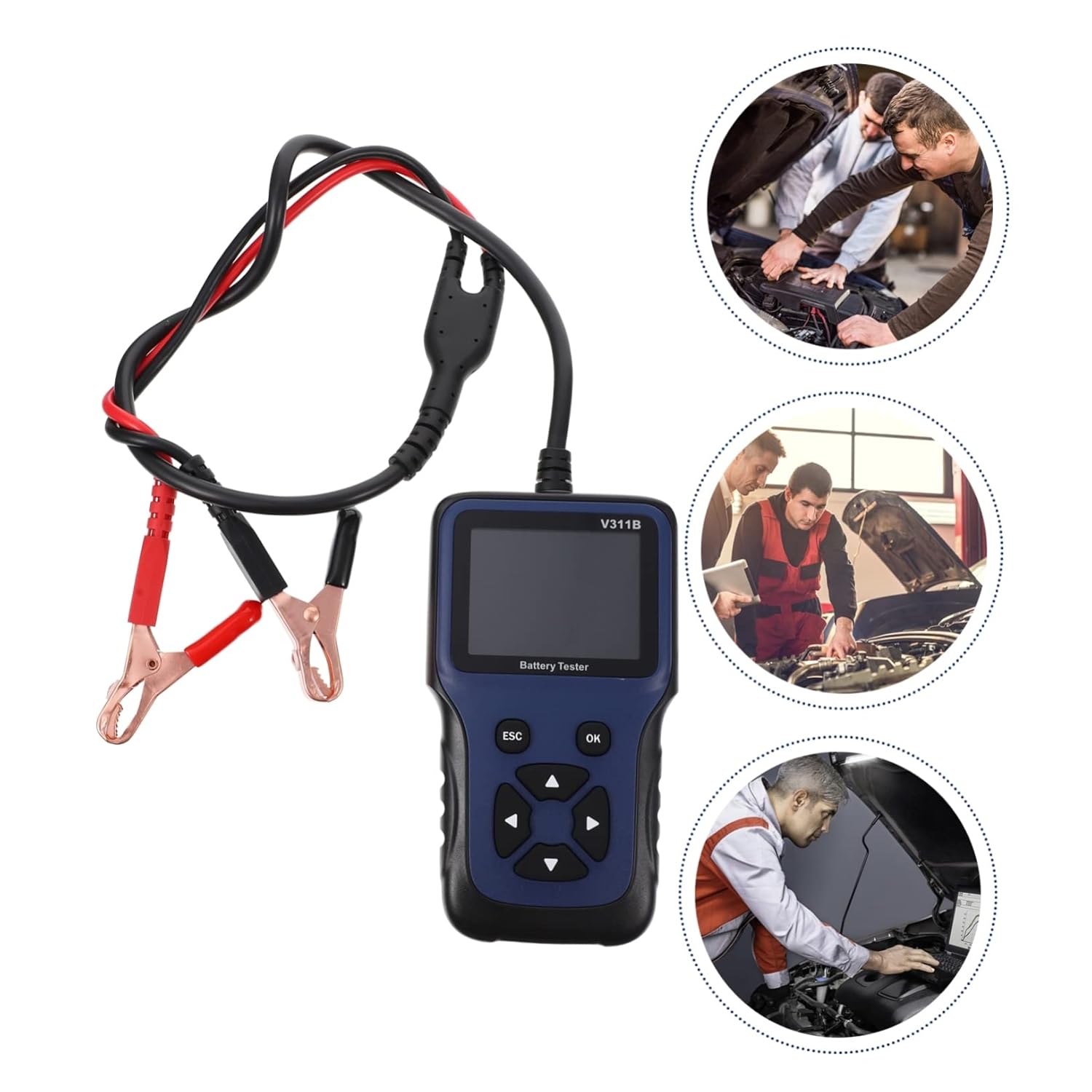 Zerodeko 12v Car Battery Monitor Auto Supplies Battery Tester Printer Language Support Craftsmanship Easy to Carry