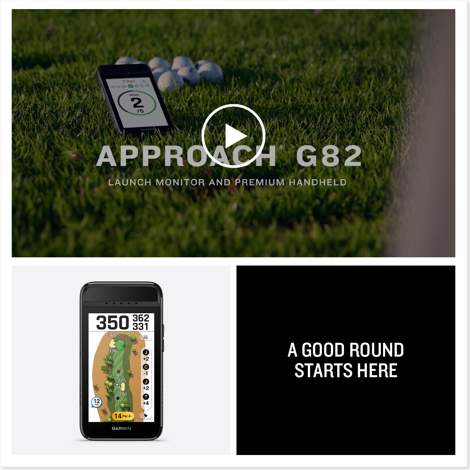 Garmin Approach G82 Moniteur de lancement de golf portable GPS grand écran tactile couleur