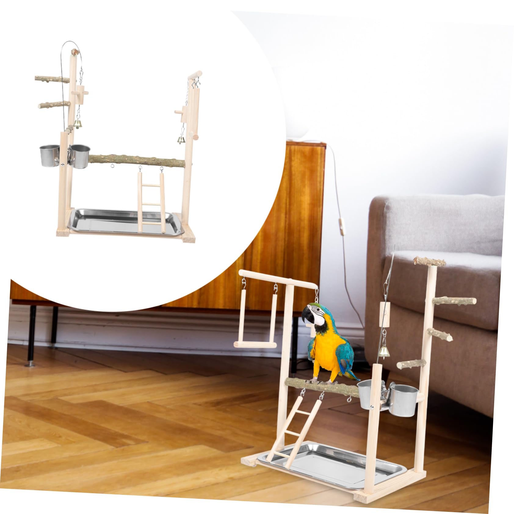 SUPVOX Perchoir D'entraînement des Oiseaux en Bois, 1 Set