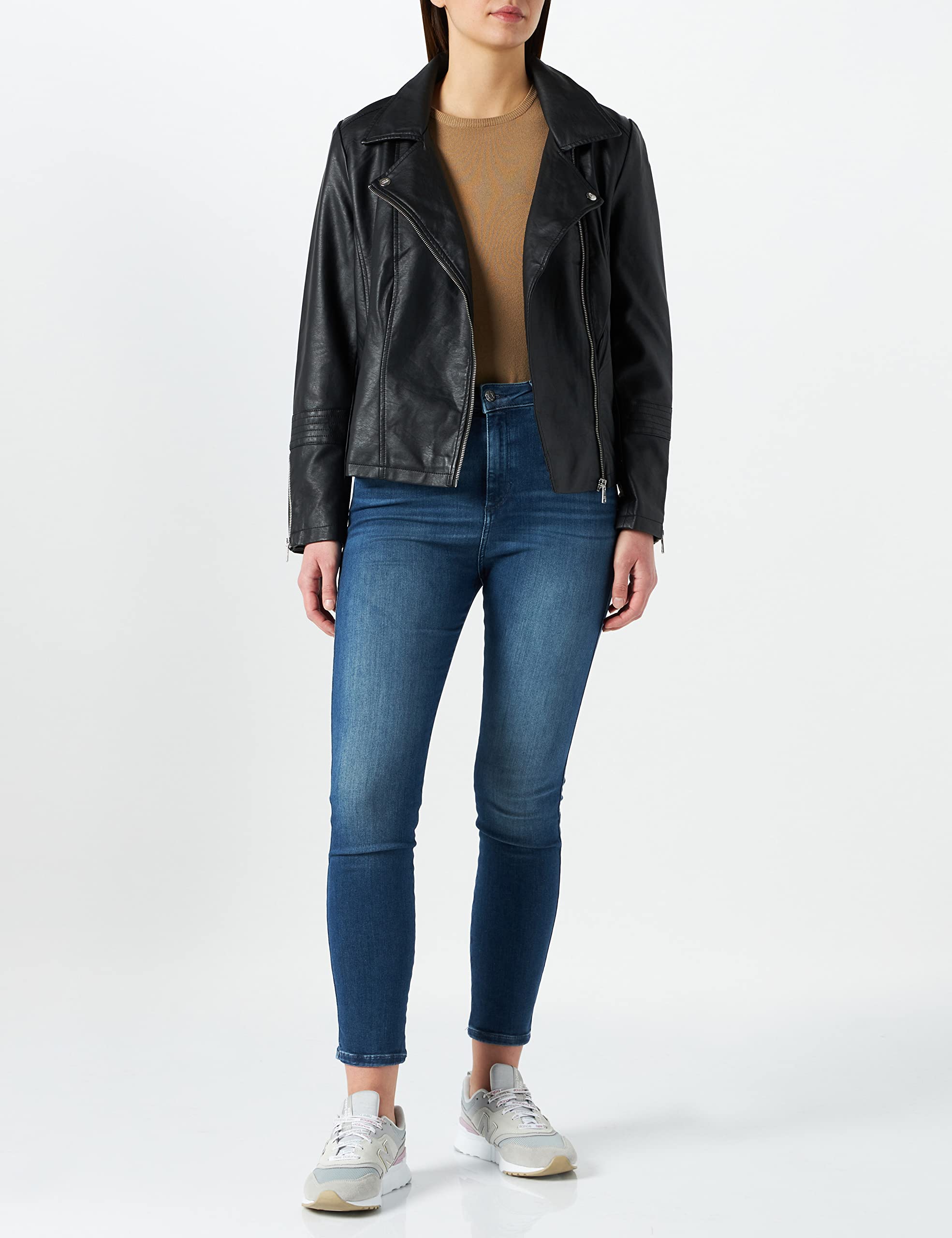 Only CARMAKOMA Caremmy Faux Leather Biker Noos Giacca, Nero (Black), 52 Donna