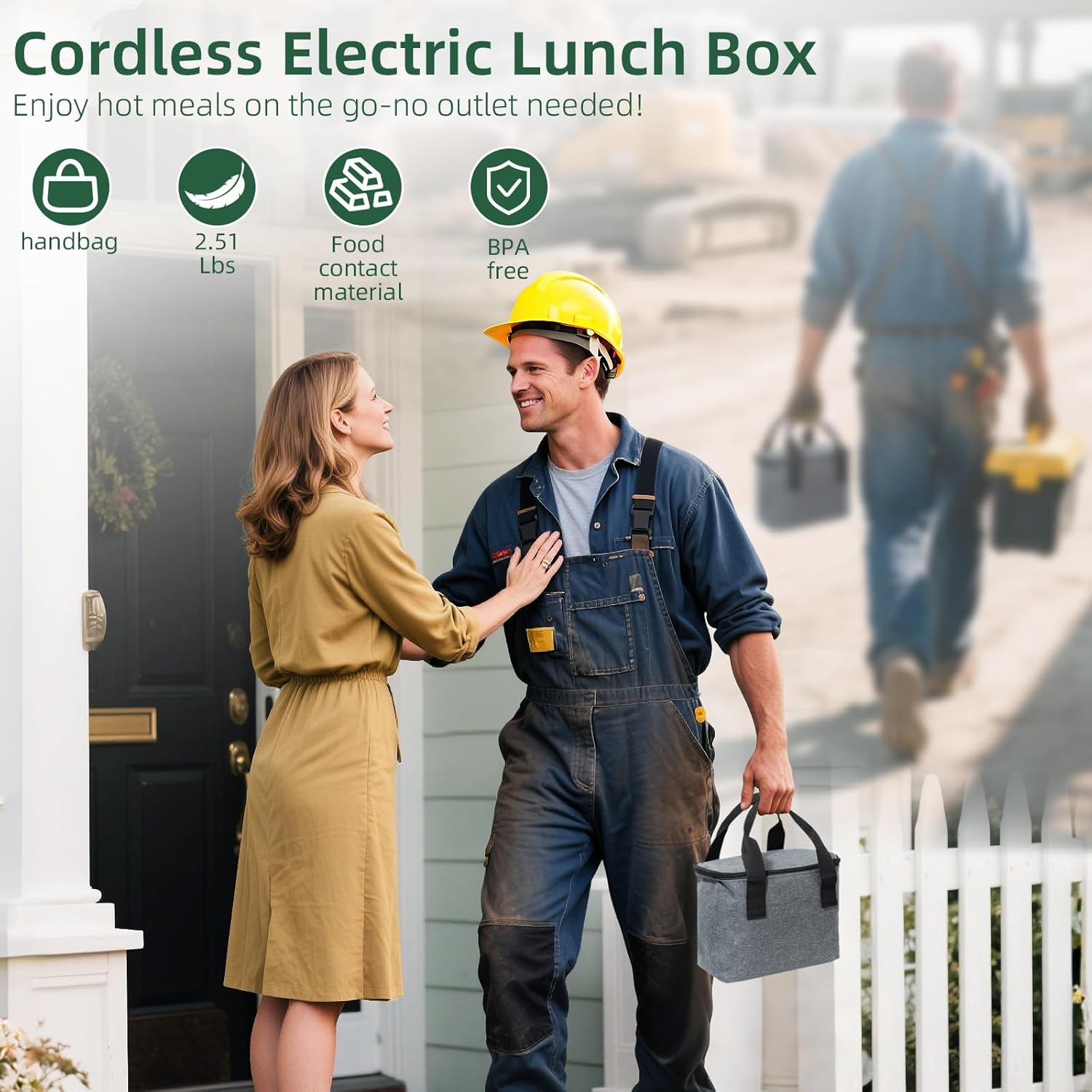 Cordless Electric Lunch Box for Adults, Heated Lunch Box 20000 mAh Battery Powered with Automatic Heating, 1.2L Portable Food Warmer, BPA Free - Image 4