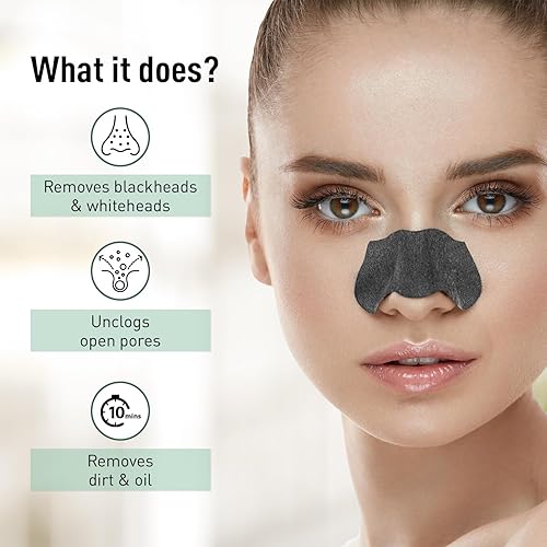 Miniatura 3 de Sirona Tiras de nariz de carbón de bambú para mujer, paquete de 8, eliminación instantánea e indolora de puntos blancos, puntos negros, limpiador de