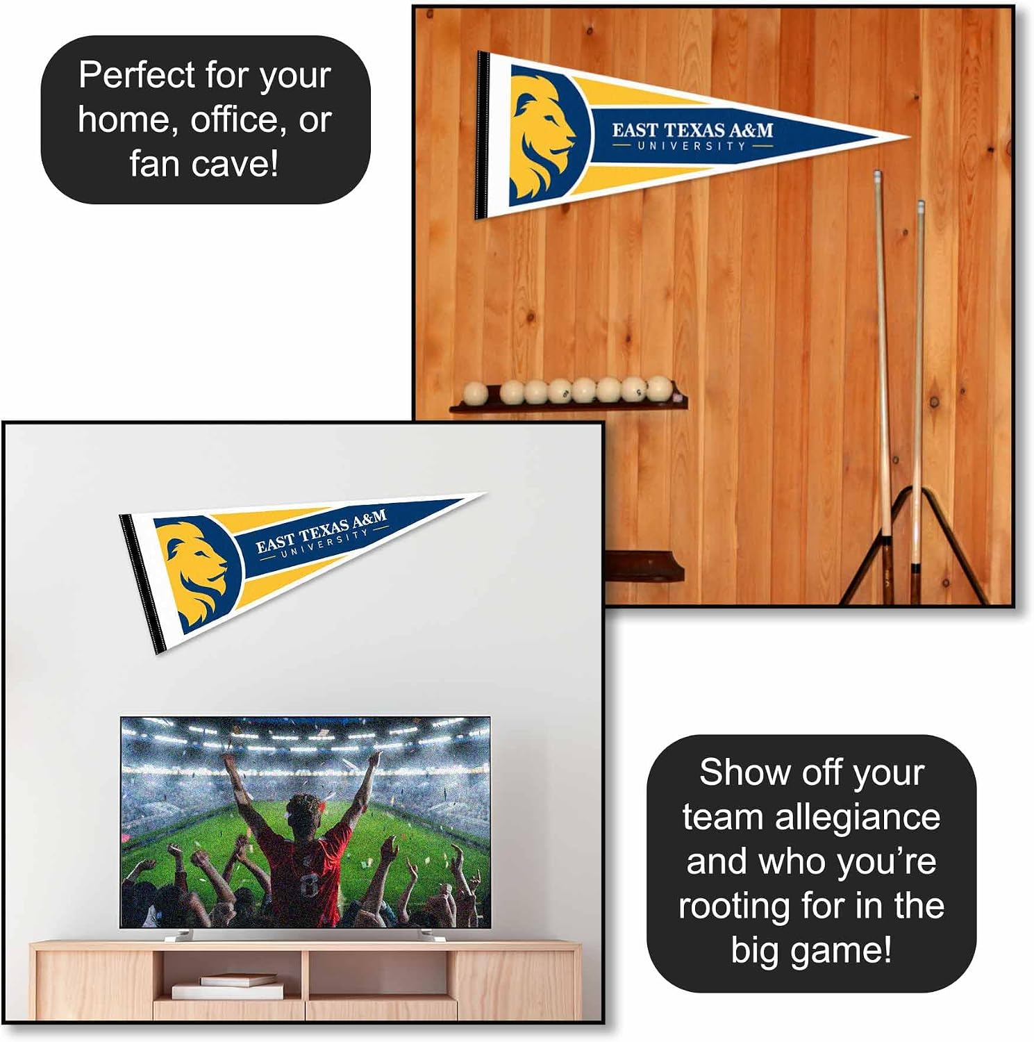 Texas A&M Commerce Lions Wordmark Pennant Flag