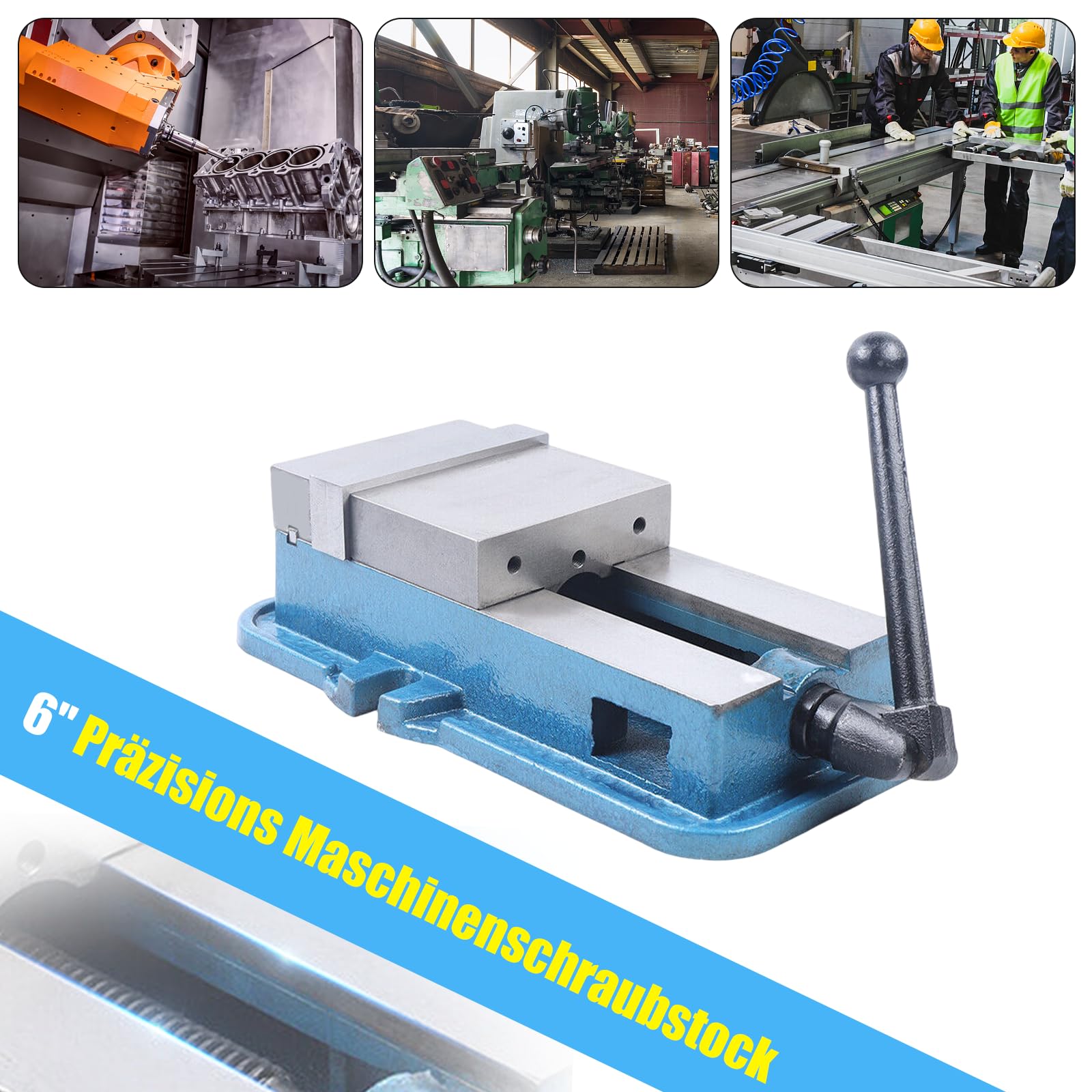 6 "Precise Lock Vise Fresa di Precisione Fresa Bassa Trazione Morsa Tornitura Strumento Morsa 160 mm Girevole Blu