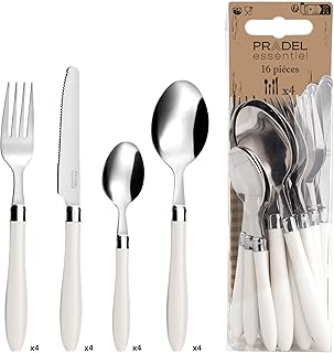 Amefa REGLISSE 16-Piece Modern Cutlery Set for 4 People White Plastic Handles