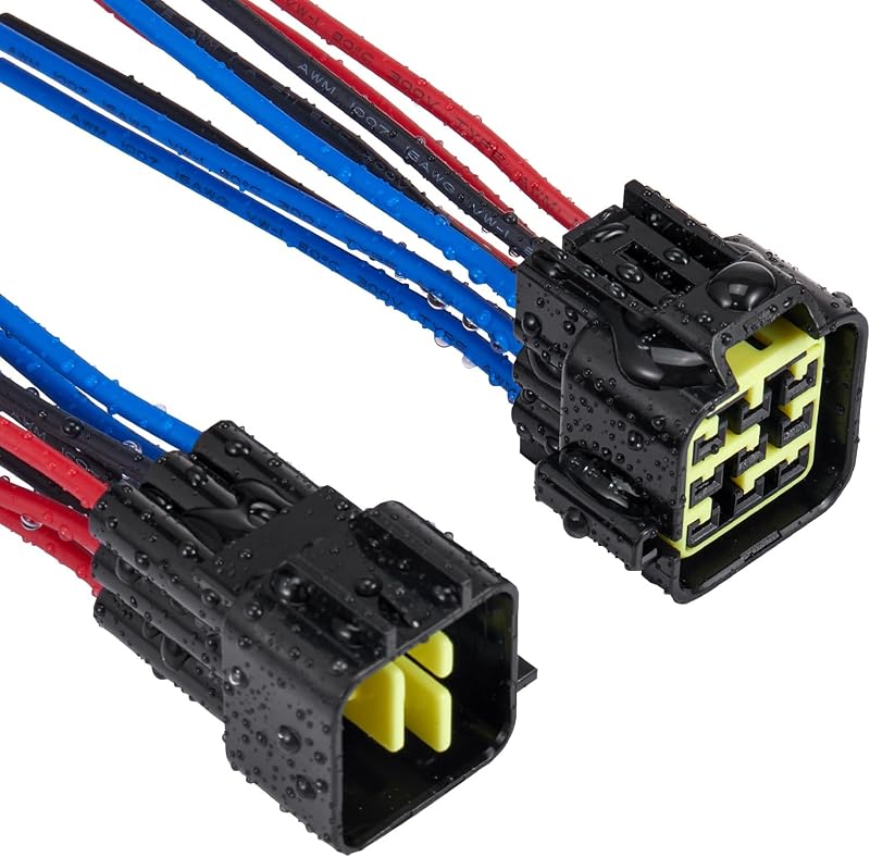 Conector elétrico impermeável de 9 pinos Laisomeke com plugue macho e fêmea 16 AWG, 9,91 cm – 1 unidade preta