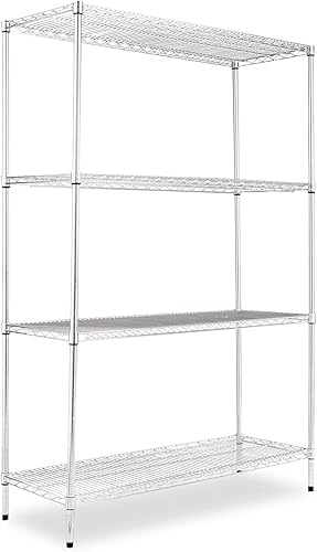 Alera SW504818SR Kit de inicio de estantería de alambre, 4 estantes, 48 pulgadas de ancho x 18 pulgadas de profundidad x 72 pulgadas de alto, color