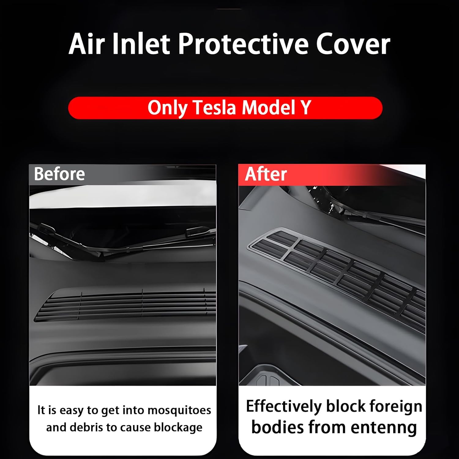 Front Grill Mesh Grille Inserts compatible with Tesla Model Y and Air conditioning Air Intake Vent Grille Cover for Tesla Model Y 2017-2023 Accessories 2Pcs-set(Pink)