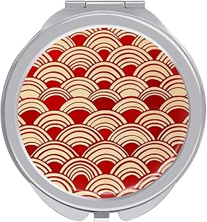 with Red Waves Travel Makeup Mirror 1x/2x Mag...
