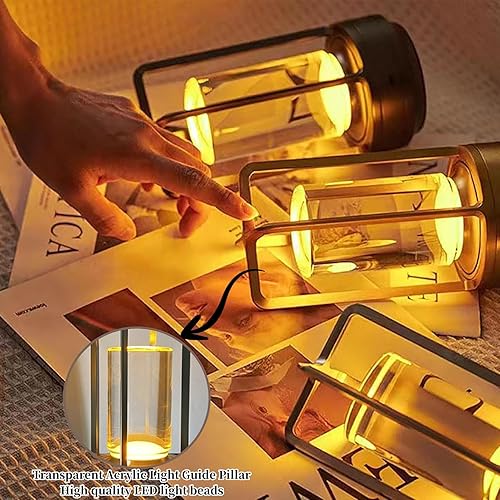 Miniatura 3 de Lumisom - Lámpara de cristal Lumisom, lámpara de mesa inalámbrica recargable, control táctil de 3 colores, atenuación continua para restaurante,