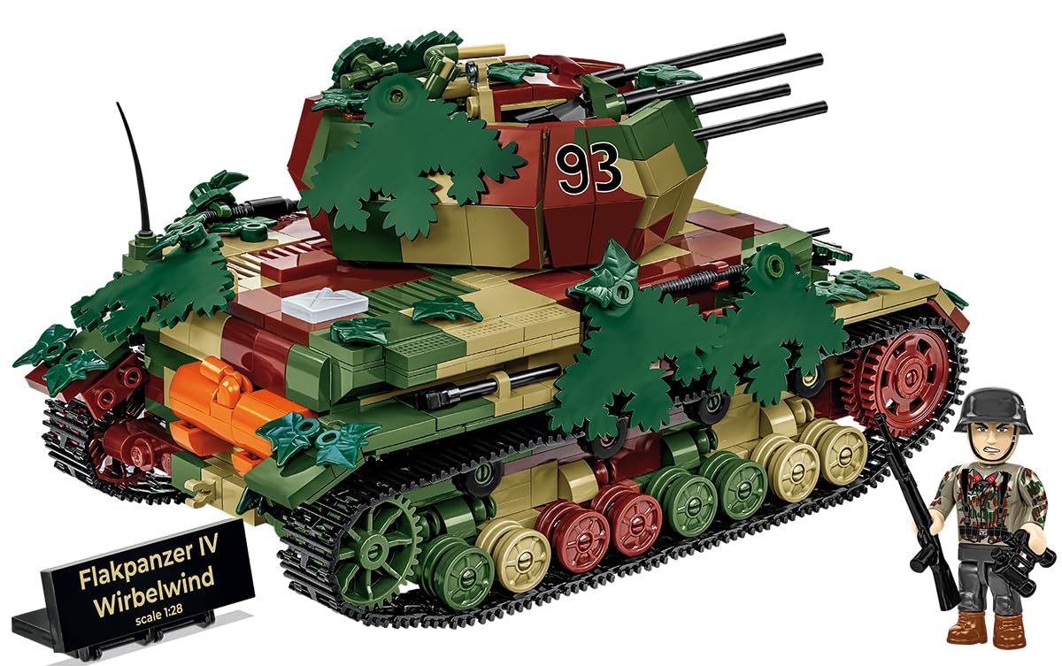 COBI Flakpanzer IV Wirbelwind Scale 1:28 1195/1f, Olivgrün-braun (Olive Green-Brown)
