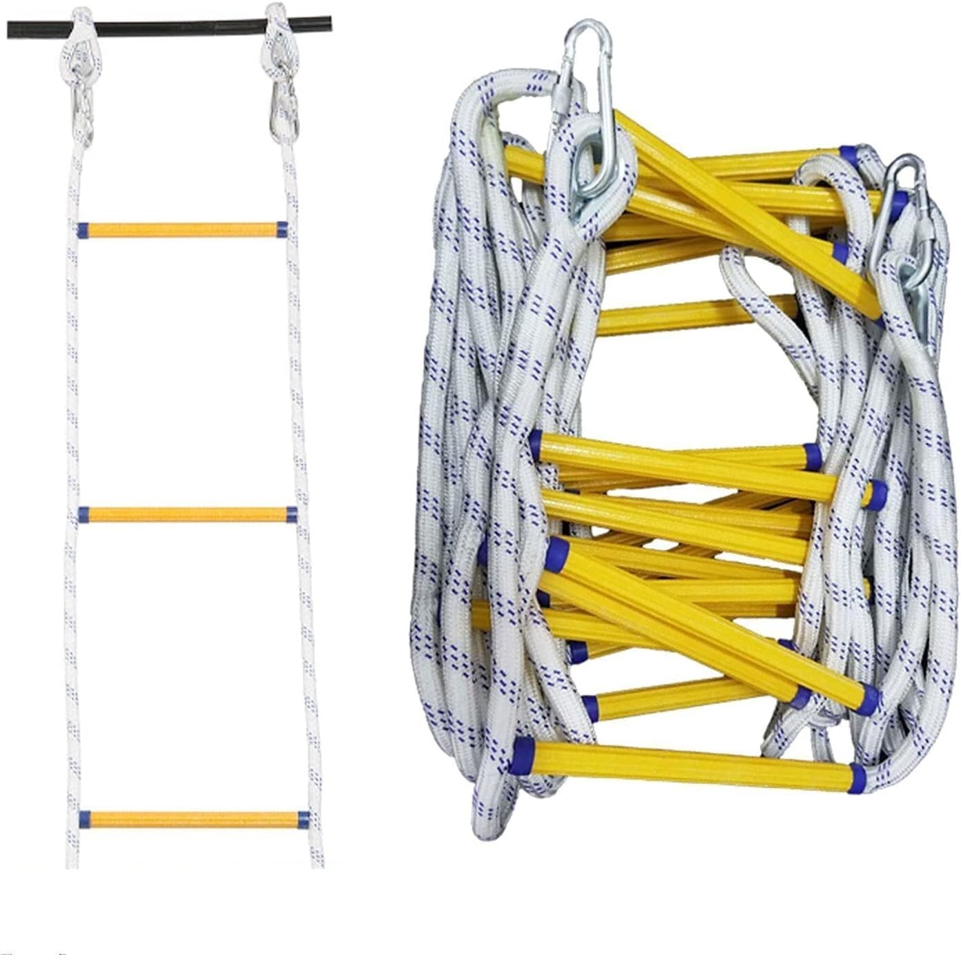 Rope ladder for adult juvenile, fireproof climbing, quick deployment, flexible and reusable(18m)