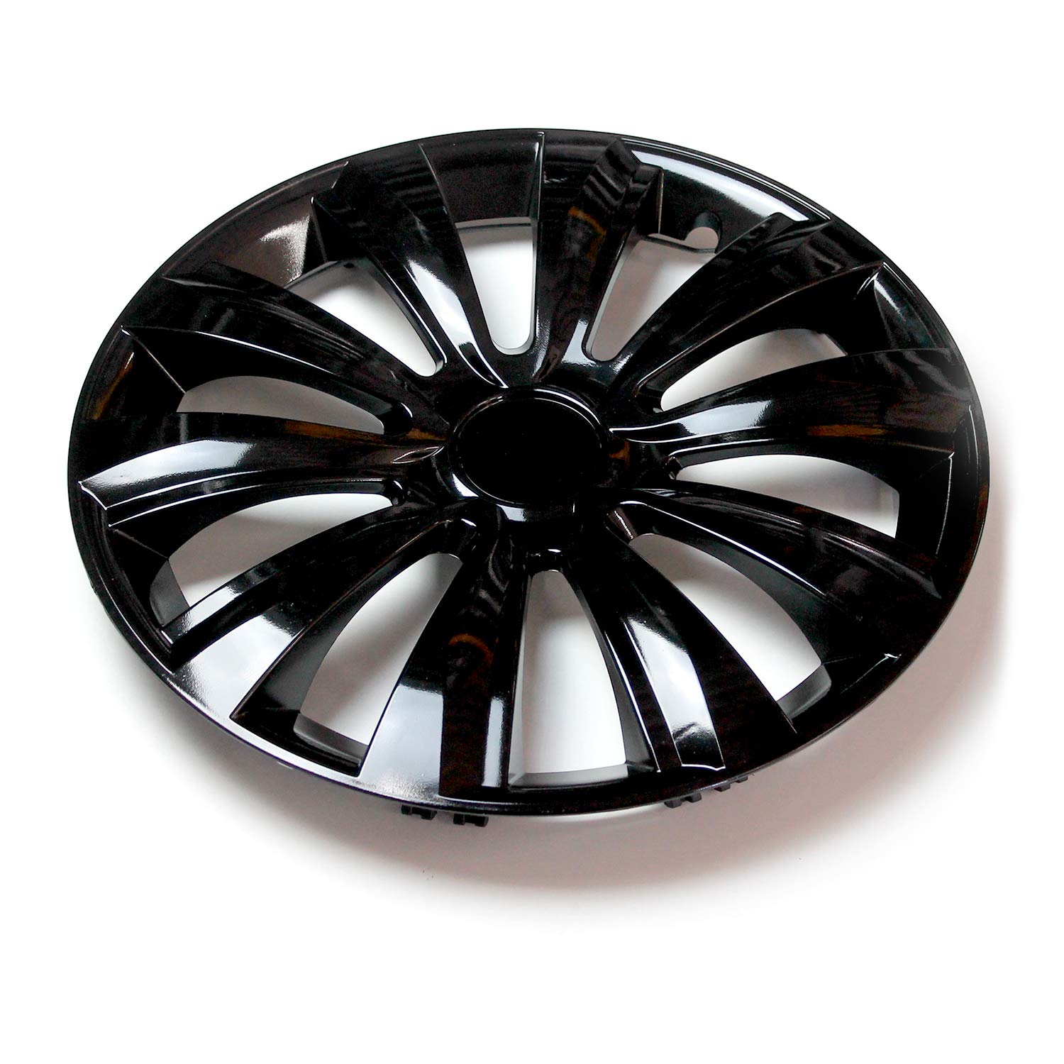 Set 4 Copricerchi 16" Pollici Borchie Nero Coprimozzo Modello DELTAB