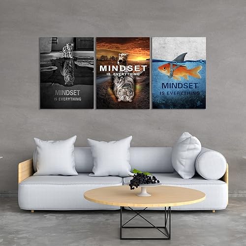 Miniatura 3 de Éxito - Pintura inspiradora para pared, decoración de pared de oficina, lienzo motivacional para pared, póster negro positivo inspirador,