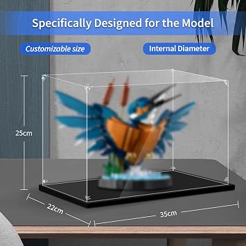 Suitable for Lego 10359 Fountain Garden, 21352 Magic of Disney, 10315 Tranquil Garden, 10331 Kingfisher Bird, 10293 or 43227, 35 x 22 x 25 cm. Showbox only, models not included.
